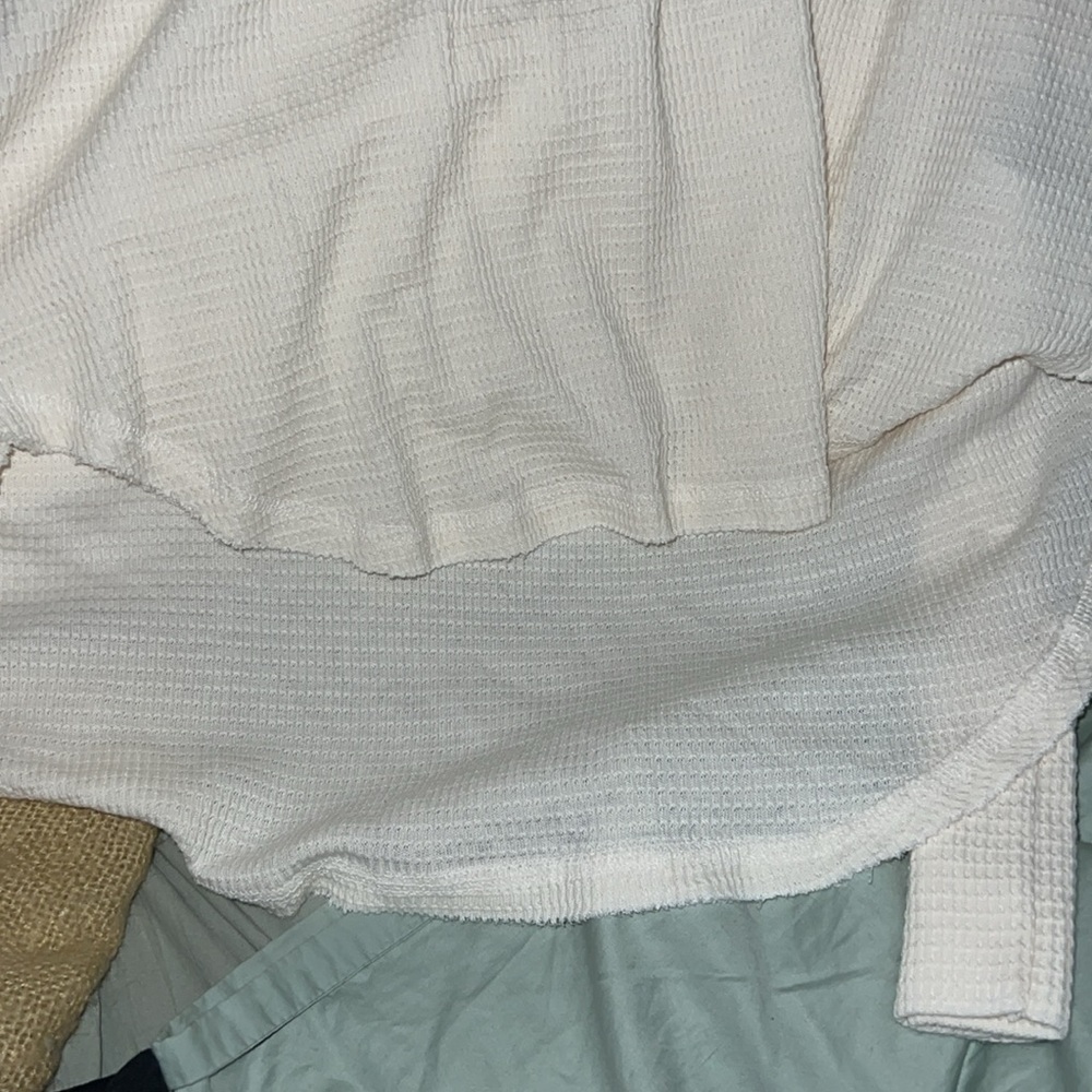 Billabong New Any Day Henley Thermal Waffle Knit Button Top - Picture 8 of 10